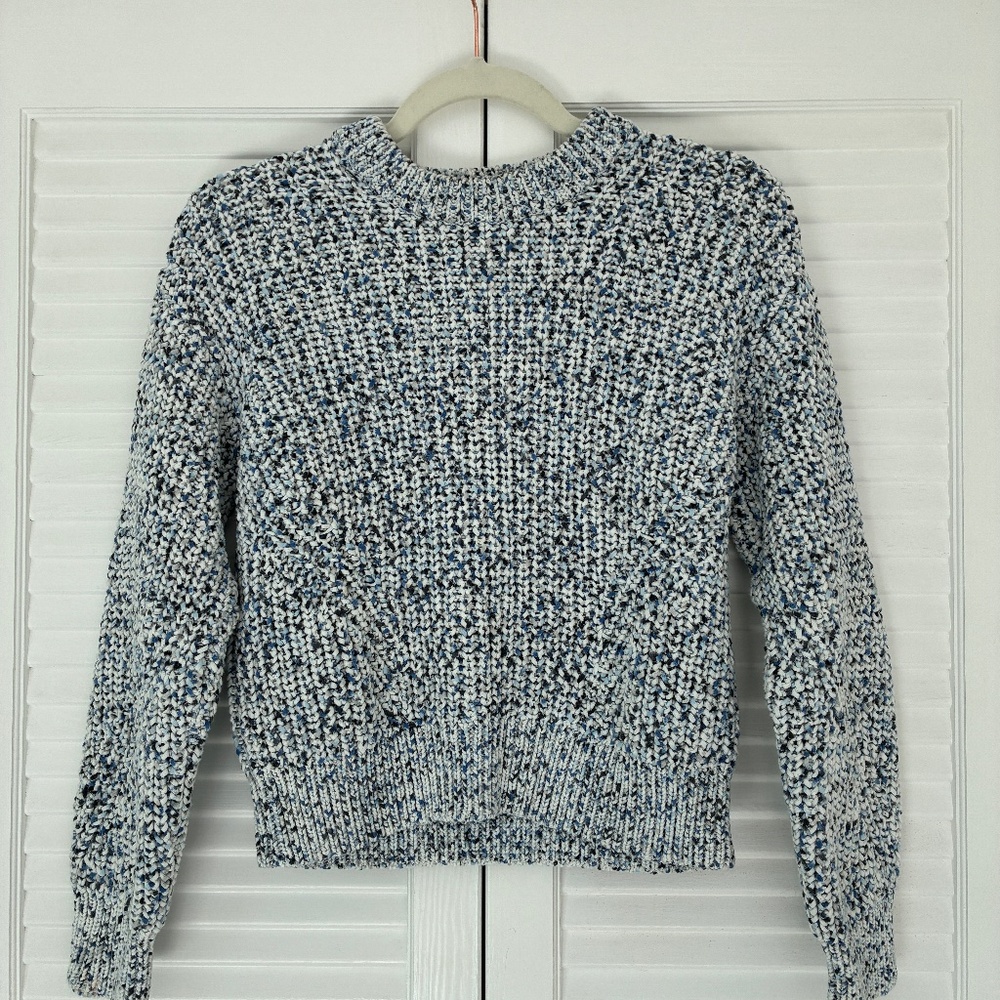Veronica Beard Ryce Sweater 100% Cotton Blue White Small Designer Luxury